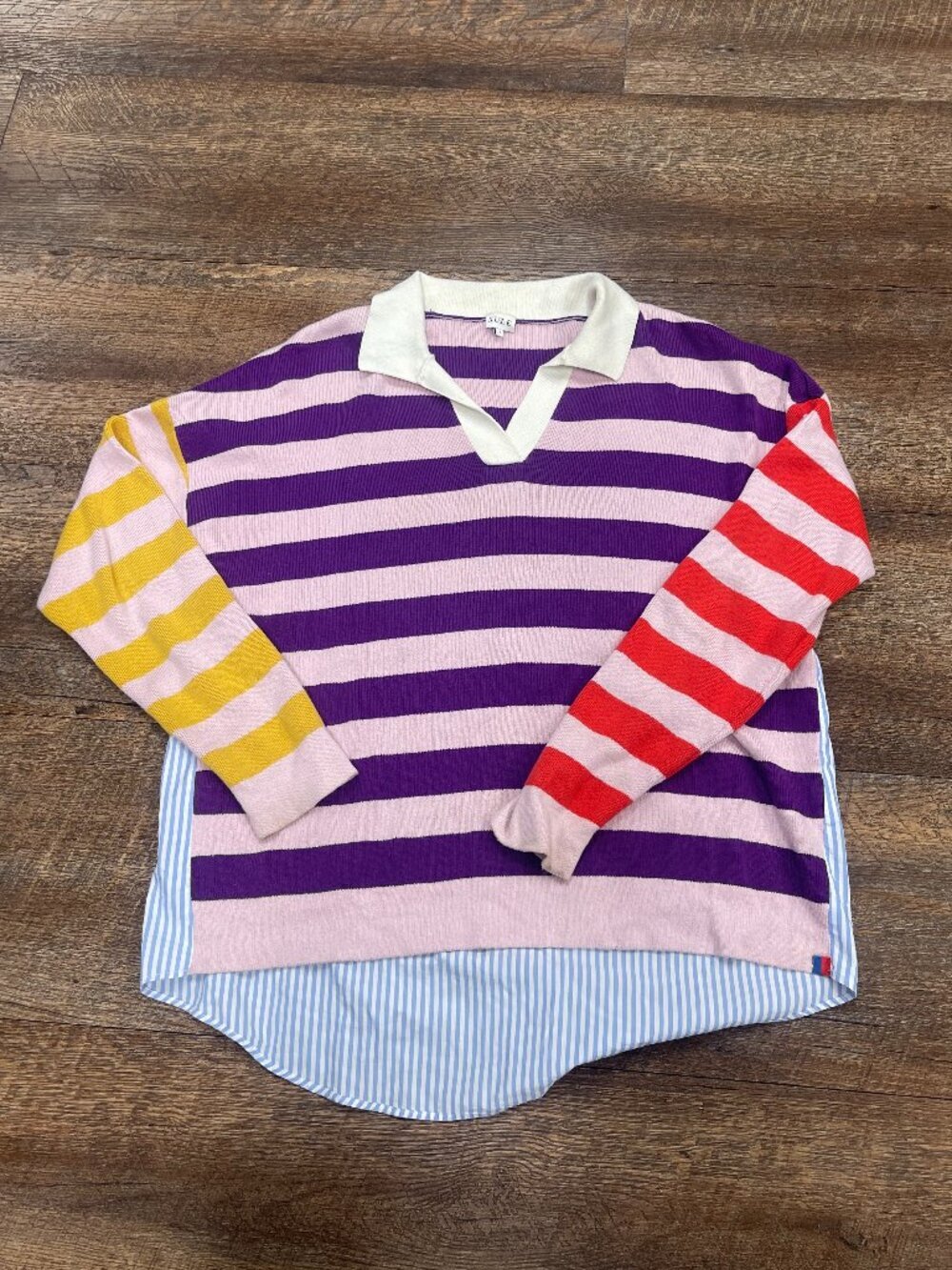 KULE The Joey Colorblock Stripe Rugby Top Small